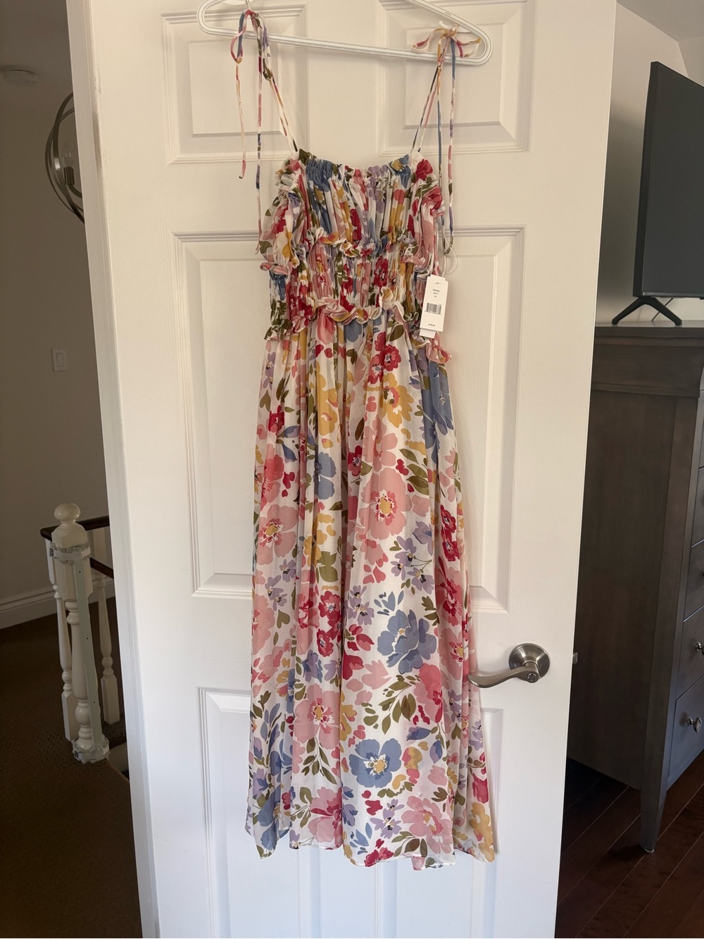 En Saison Floral Midi Dress in Pink, Blue, Green, Yellow